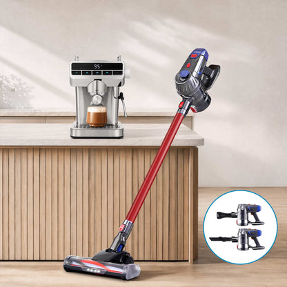 Devanti K7 Cordless Vacuum Plus Coffee Machine Red Deluxe