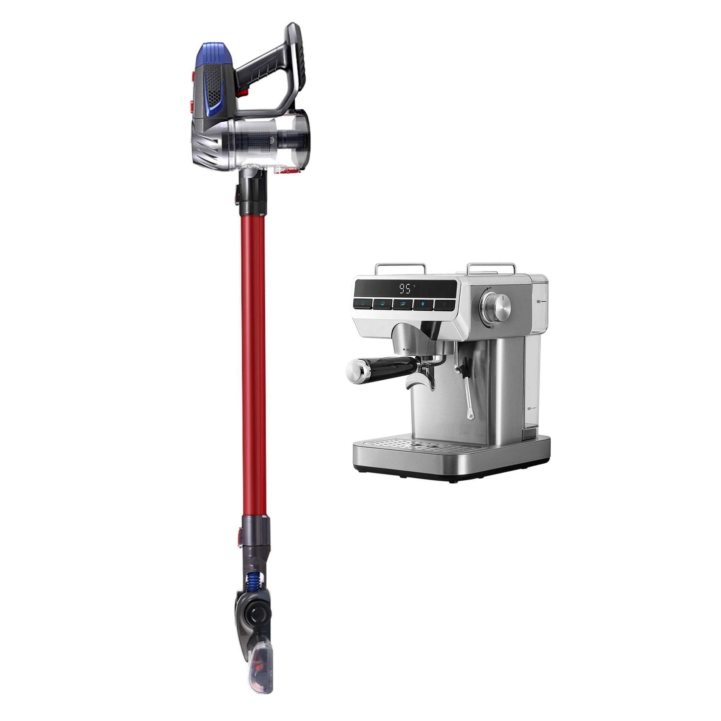 Devanti K7 Cordless Vacuum Plus Coffee Machine Red Deluxe