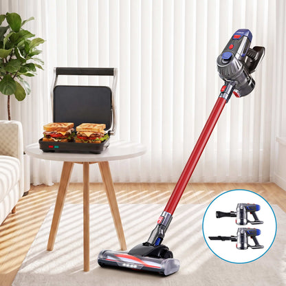 Devanti K7 Cordless Vacuum Plus Sandwich Maker Red