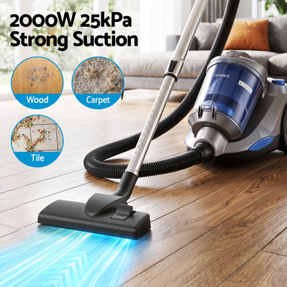 Devanti 2000W Bagless Canister Vacuum 4L - Blue - view 4