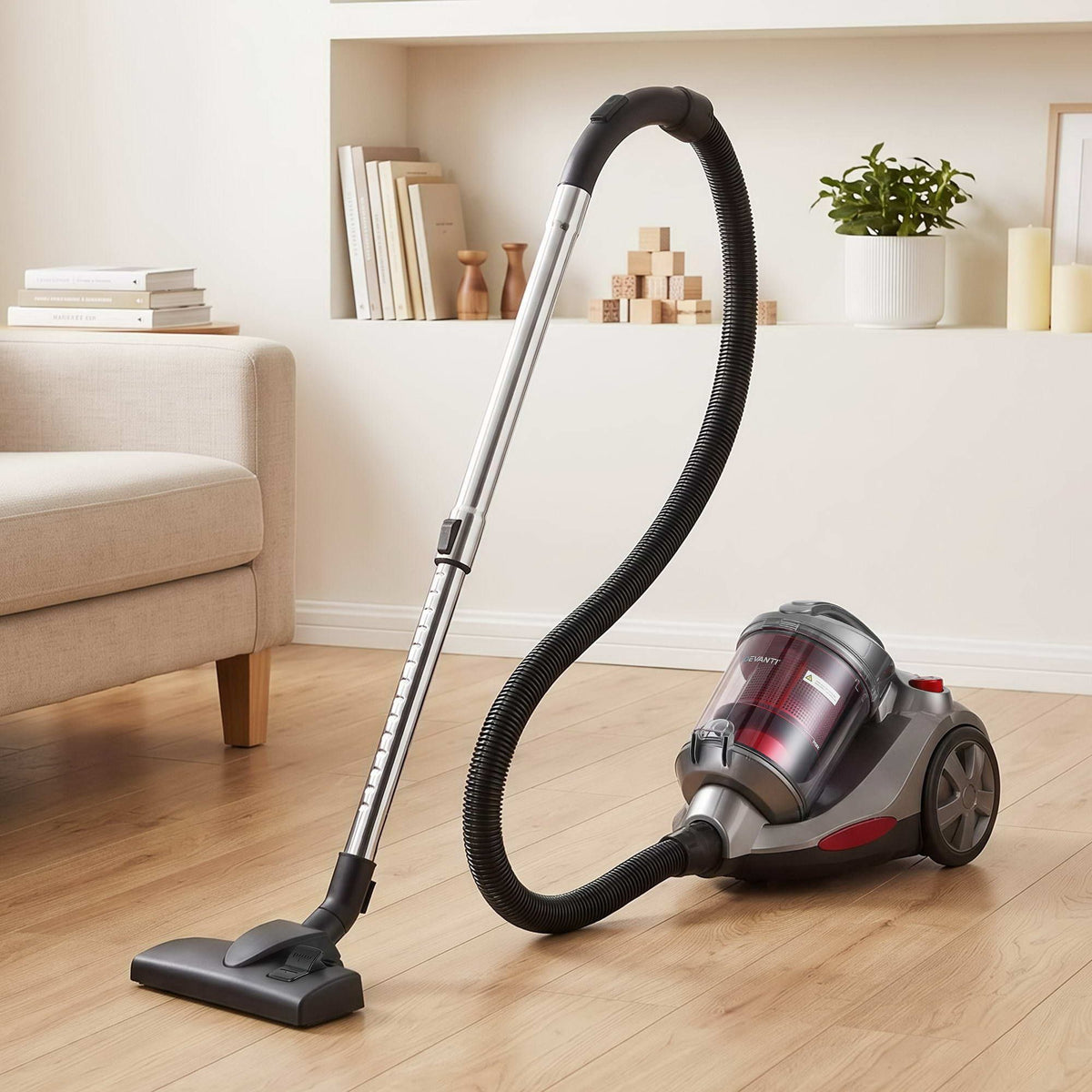 Devanti 2000W Bagless Canister Vacuum 4L - Red