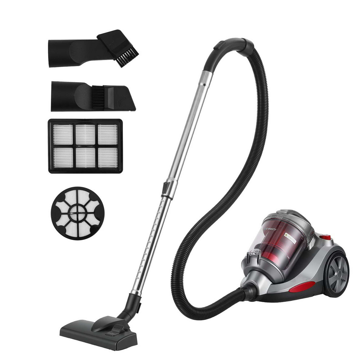 Devanti 2000W Bagless Canister Vacuum 4L - Red - view 10
