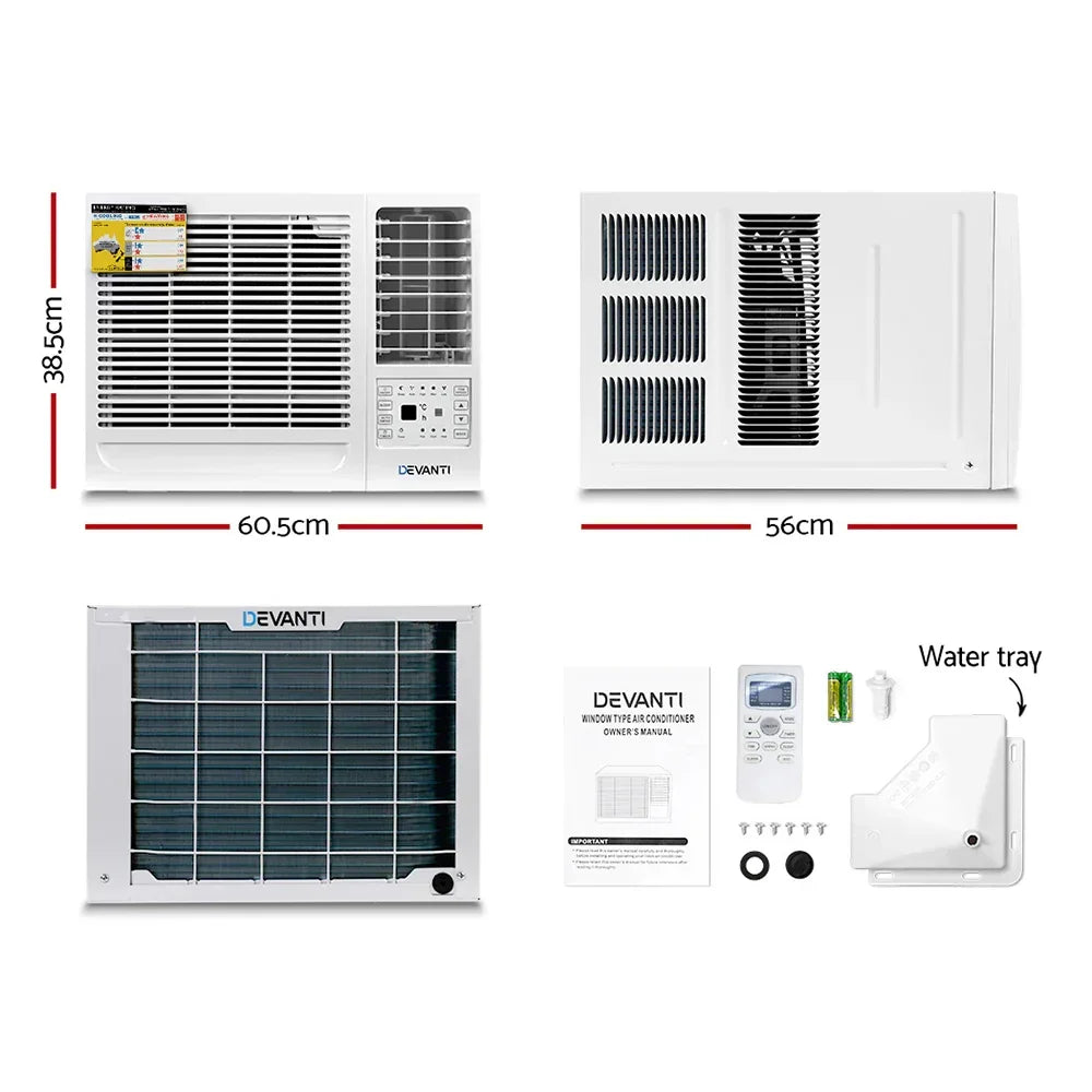 Devanti 2.7kW Window Air Conditioner - Compact Permanent Cooling