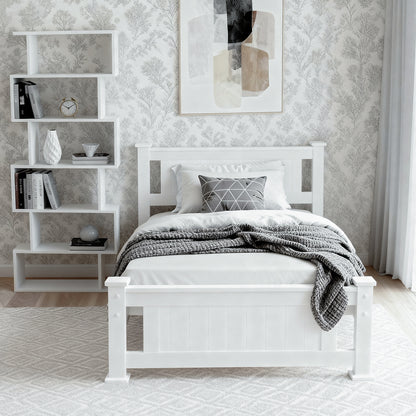 Timber slats and heavy duty steel fixings inside the Artiss RIO king single bed frame