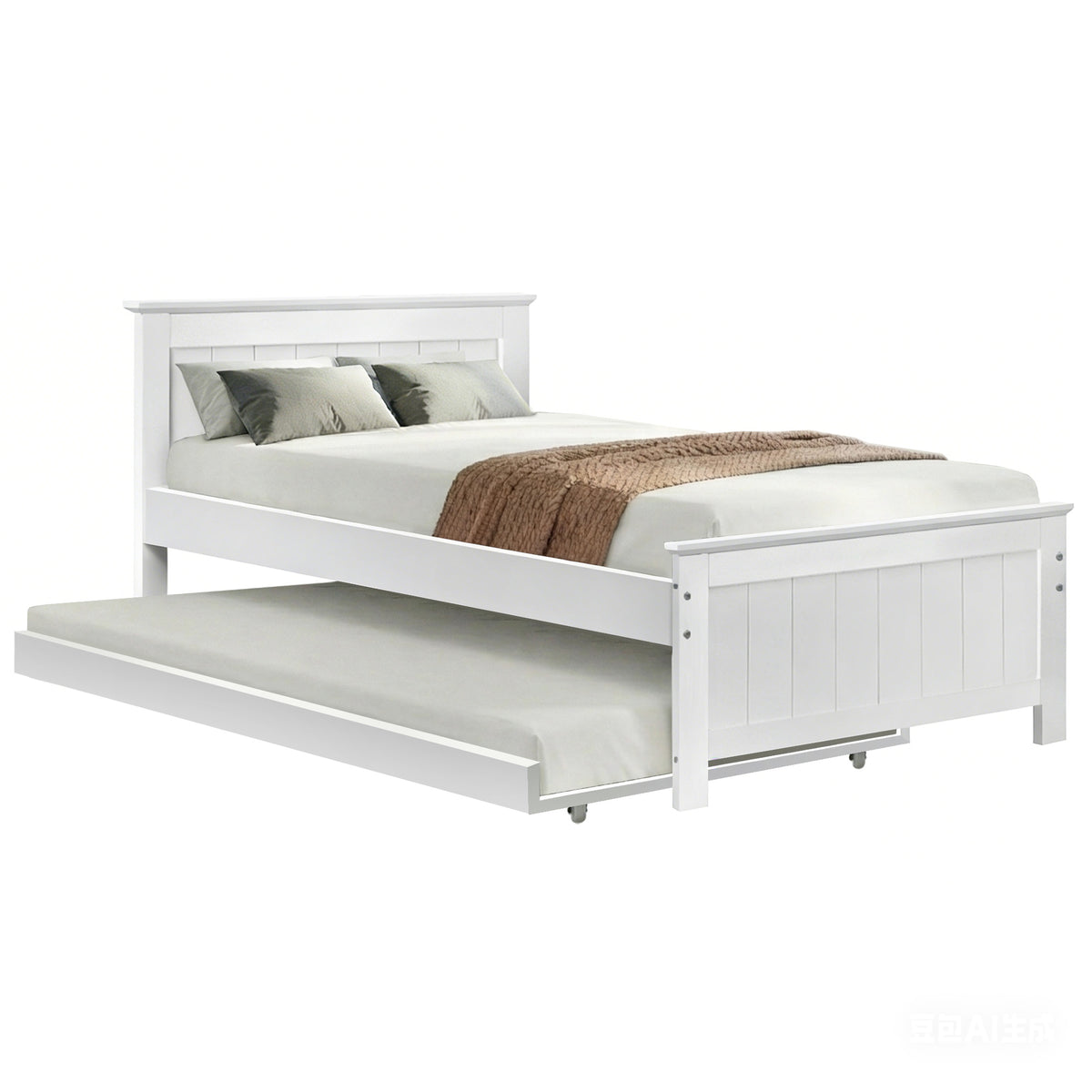 White solid pine king single daybed frame suitable as a guest bed for adults or children