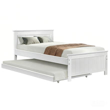 White solid pine king single daybed frame suitable as a guest bed for adults or children