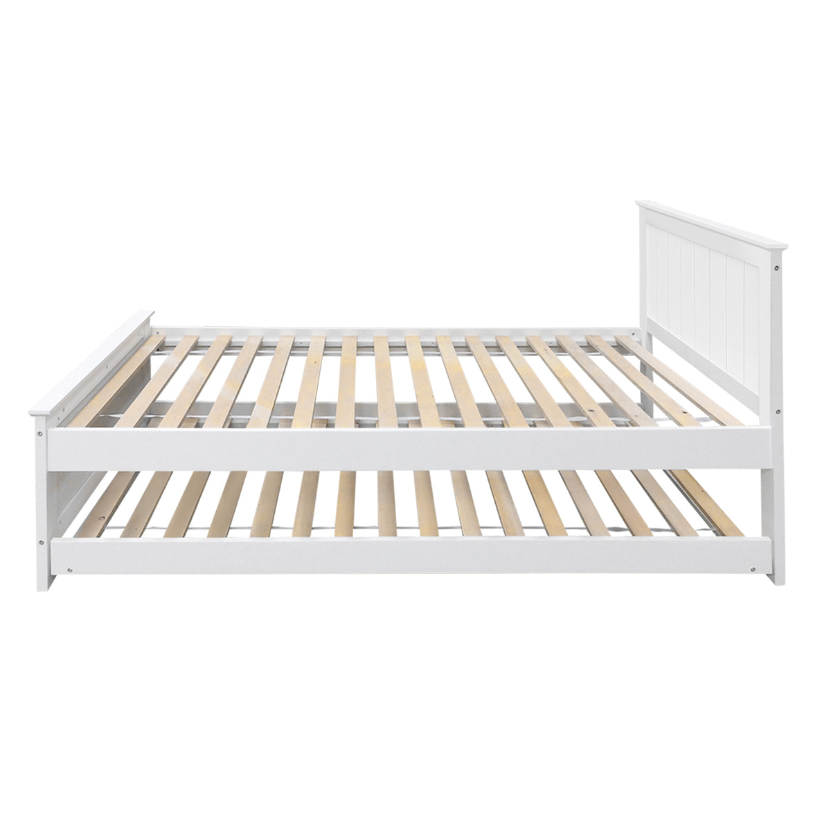 Timber slats 15mm thick spreading weight across the ELVIS king single bed frame base