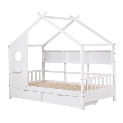 Artiss DREGO house bed frame sized for a standard Australian single mattress
