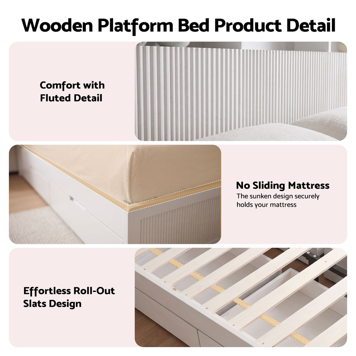 Artiss TAMBUR king single bed frame measuring approximately 113 x 225 x 110cm overall