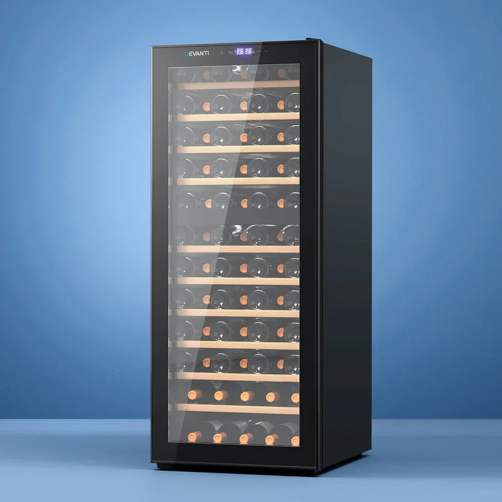 Devanti 80 Bottle Dual Zone Wine Fridge - Black