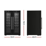 Devanti 24 Bottle Dual Zone Wine Fridge - Black