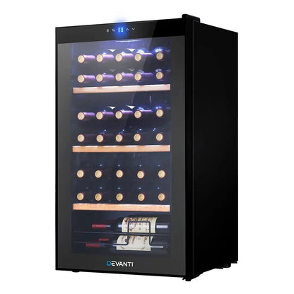 Devanti 34 Bottle Wine Fridge - Black