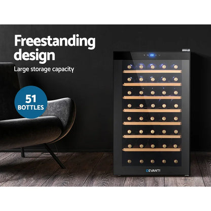 Devanti 51 Bottle Wine Fridge - Black