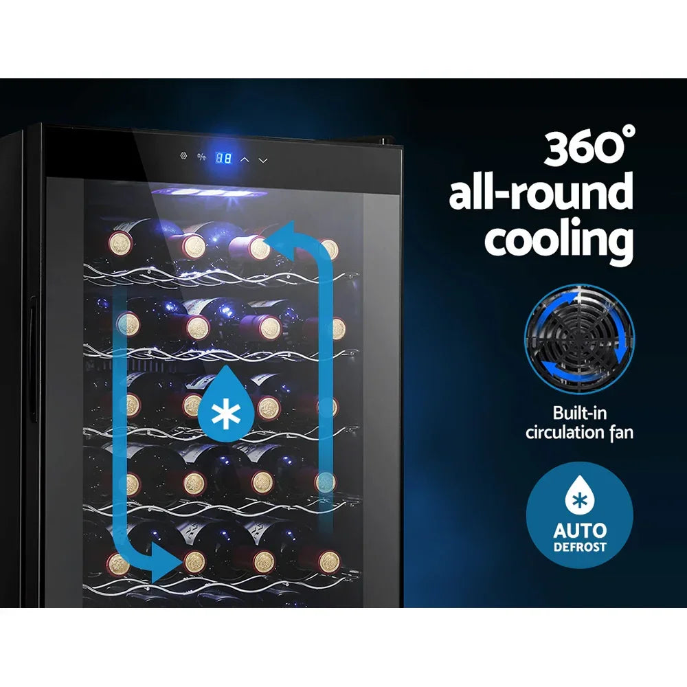 Devanti 28 Bottle Wine Fridge - Black