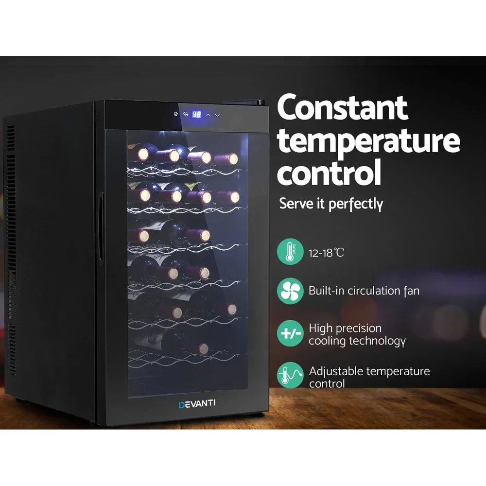 Devanti 28 Bottle Wine Fridge - Black