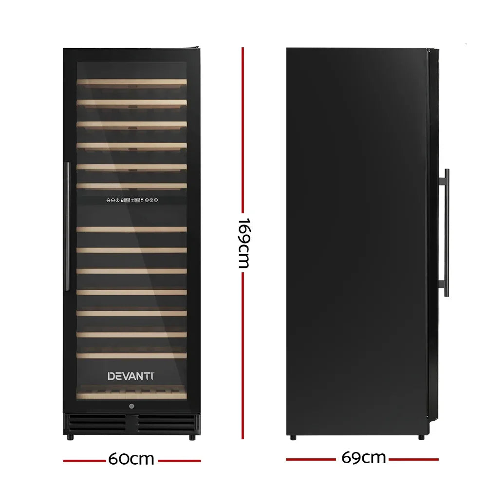 Devanti 128 Bottle Dual Zone Wine Fridge - Black