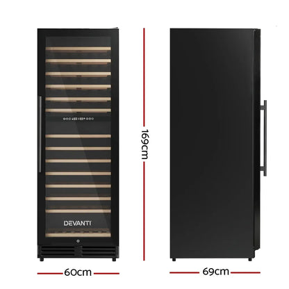 Devanti 128 Bottle Dual Zone Wine Fridge - Black