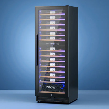 Devanti 128 Bottle Dual Zone Wine Fridge - Black