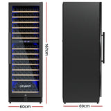 Devanti 154 Bottle Dual Zone Wine Fridge - Black