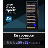 Devanti 154 Bottle Dual Zone Wine Fridge - Black