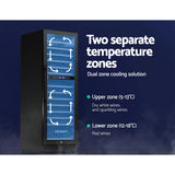 Devanti 154 Bottle Dual Zone Wine Fridge - Black