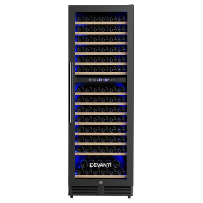 Devanti 154 Bottle Dual Zone Wine Fridge - Black