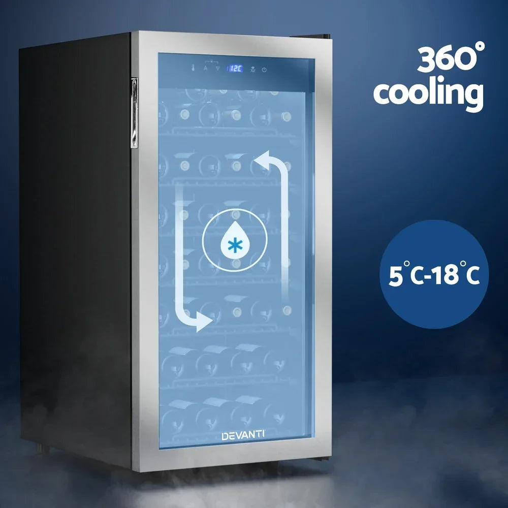 Devanti 42 Bottle Wine Fridge - Black