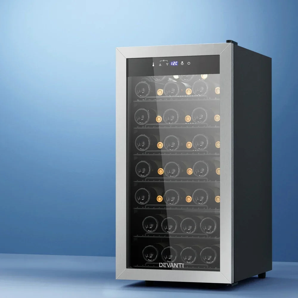 Devanti 42 Bottle Wine Fridge - Black
