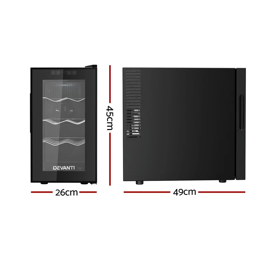 Devanti 8 Bottle Wine Fridge - Black