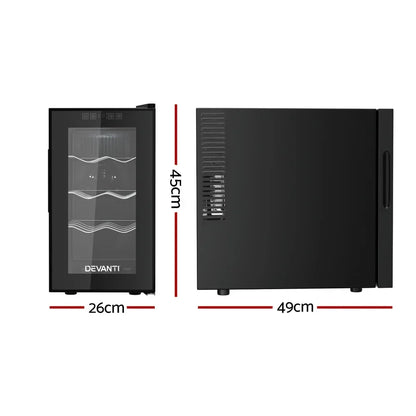 Devanti 8 Bottle Wine Fridge - Black