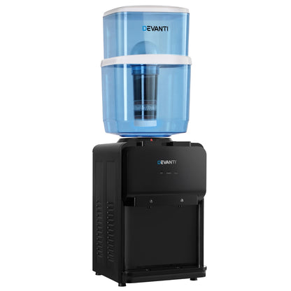 Devanti Benchtop Water Cooler Dispenser 22L Filter Container Black