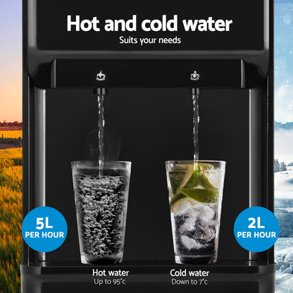 Devanti Benchtop Water Cooler Dispenser 22L Filter Container Black