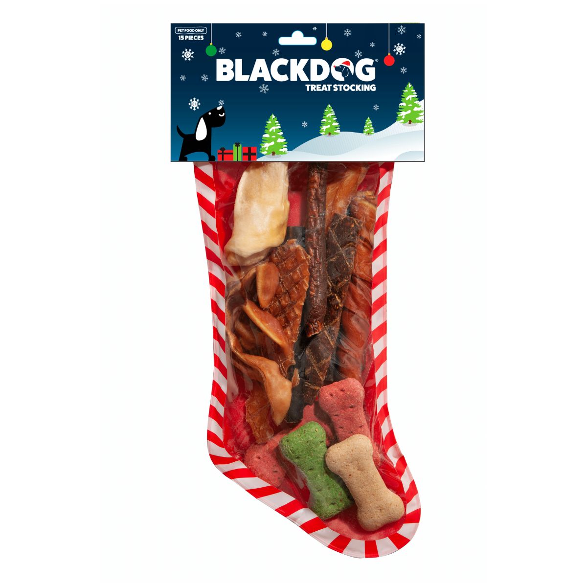 Blackdog Christmas Stocking 15pc Australian Dog Treat Gift Pack