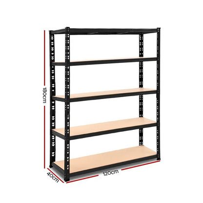 Giantz 1.8M Garage Shelving Warehouse Pallet Racking Storage Shelve Black - Stacks Warehouse