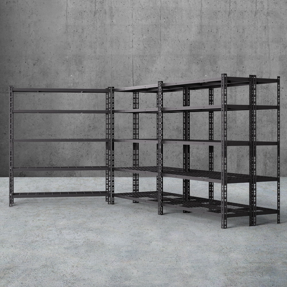 Heavy-duty metal shelving units for garage or warehouse storage