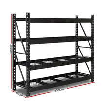 Giantz 2Mx2M Garage Shelving Warehouse Pallet Racking Storage Shelve Black - Flea Market