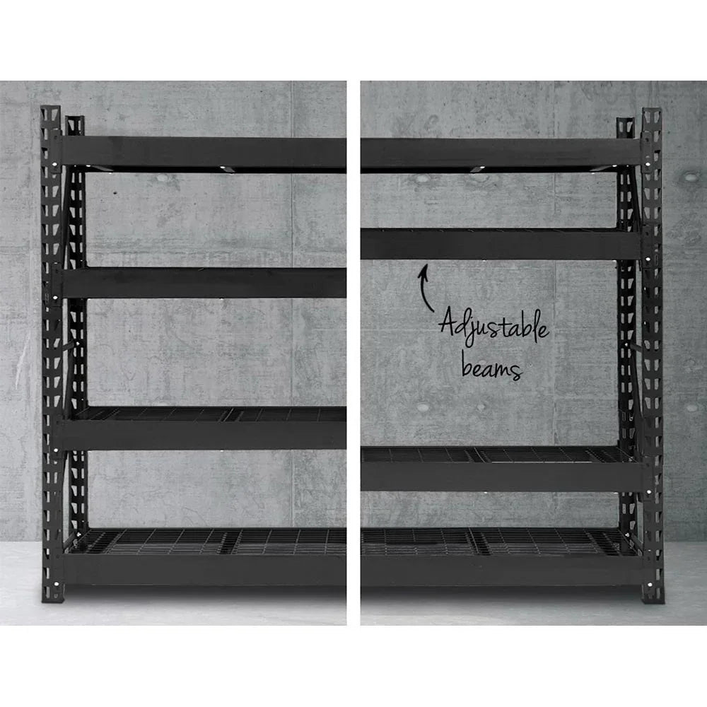 Giantz 2Mx2M Garage Shelving Warehouse Pallet Racking Storage Shelve Black - Stacks Warehouse