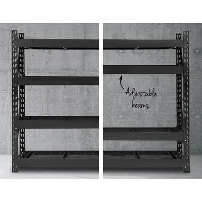 Giantz 2Mx2M Garage Shelving Warehouse Pallet Racking Storage Shelve Black - Stacks Warehouse