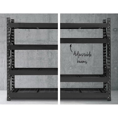 Giantz 2Mx2M Garage Shelving Warehouse Pallet Racking Storage Shelve Black - Flea Market