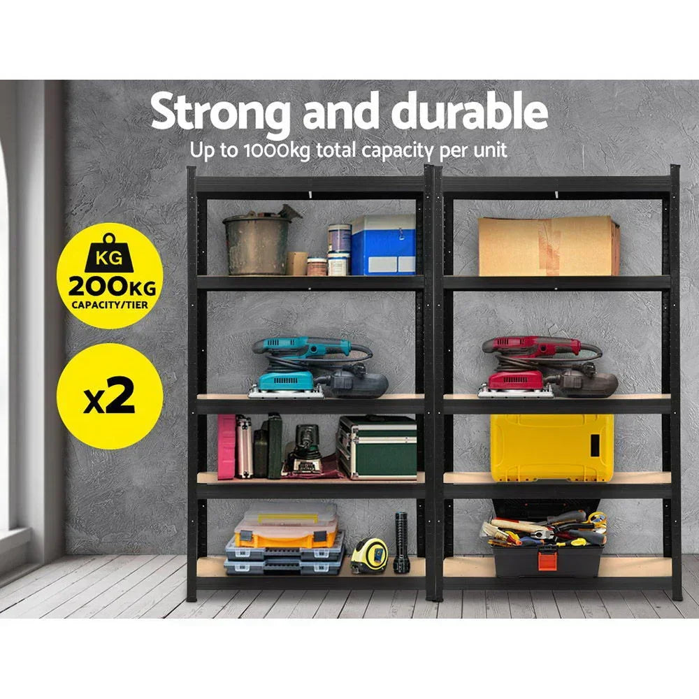 Giantz 2x1.8M Garage Shelving Warehouse Pallet Racking Storage Shelf Black - Stacks Warehouse