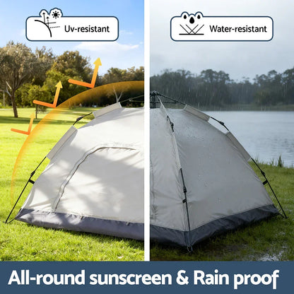Weisshorn Camping Tent Instant Pop Up 2 Person Outdoor Hiking Beige