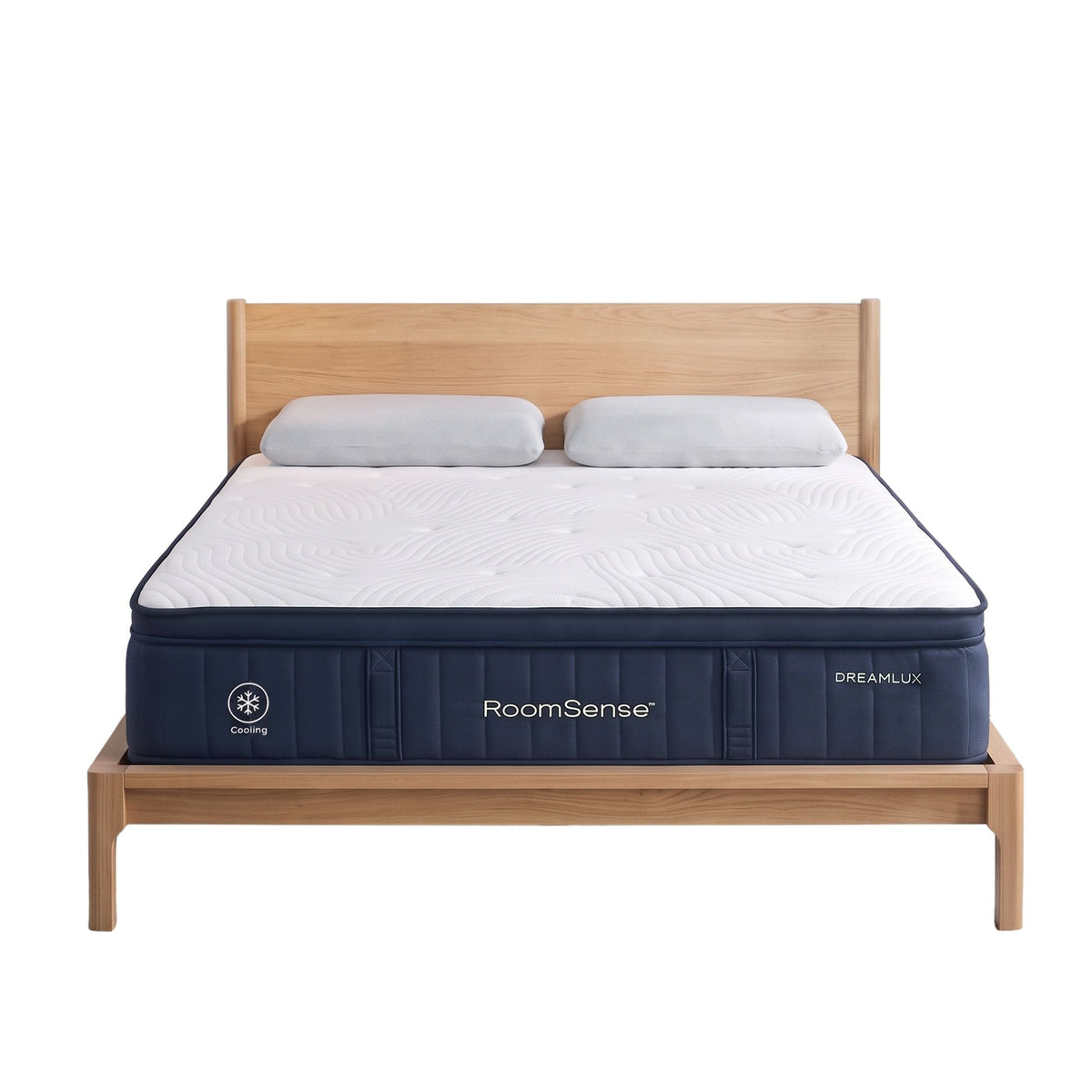 RoomSense Double 34cm gel cooling Tencel hybrid mattress with two memory foam pillows