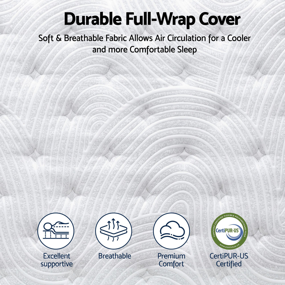CertiPUR-US verified foam layers in a double hybrid mattress