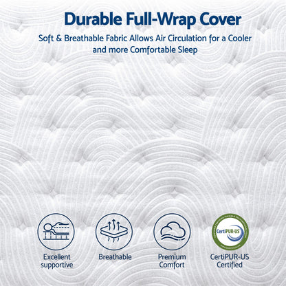 Two solid memory foam pillows supplied with the queen mattress