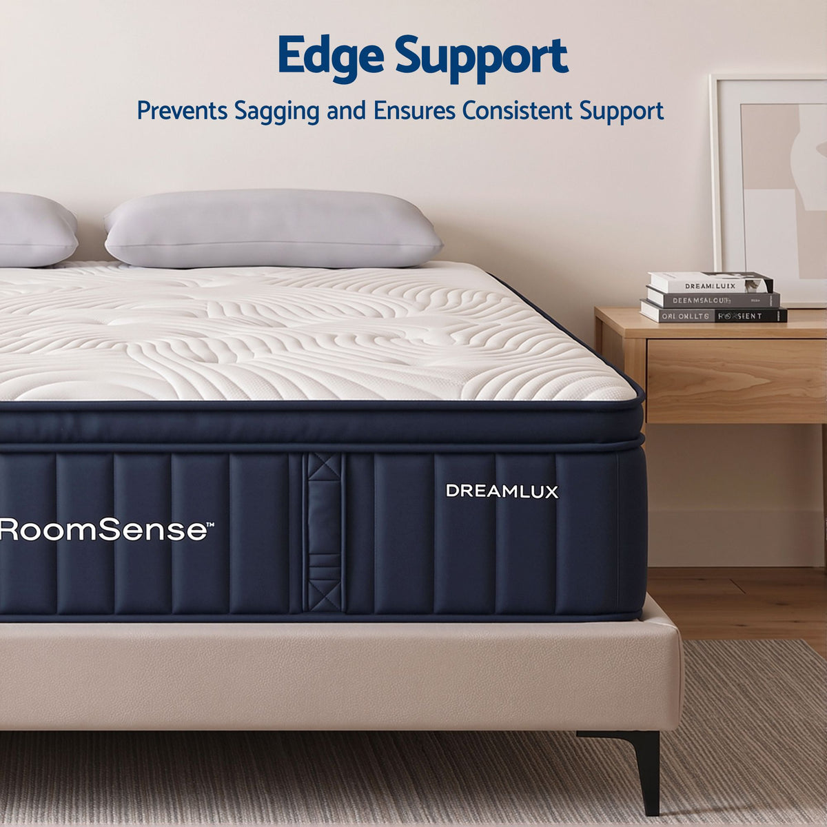 Gel coating on the memory foam draws heat away from the sleep surface