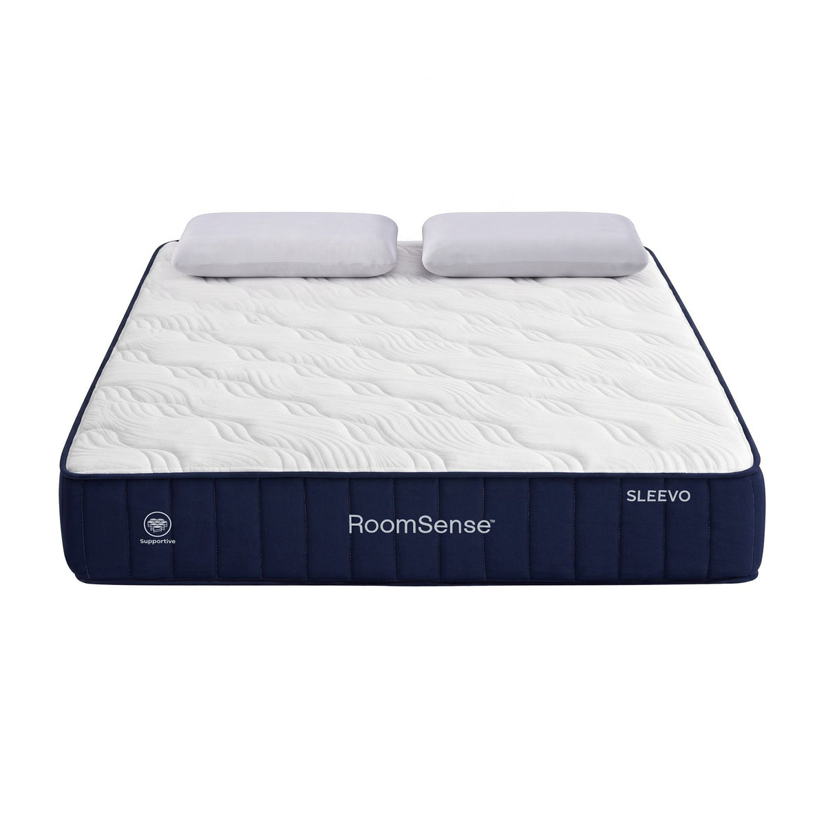 RoomSense Queen 26cm firm pocket spring mattress with two memory foam pillows