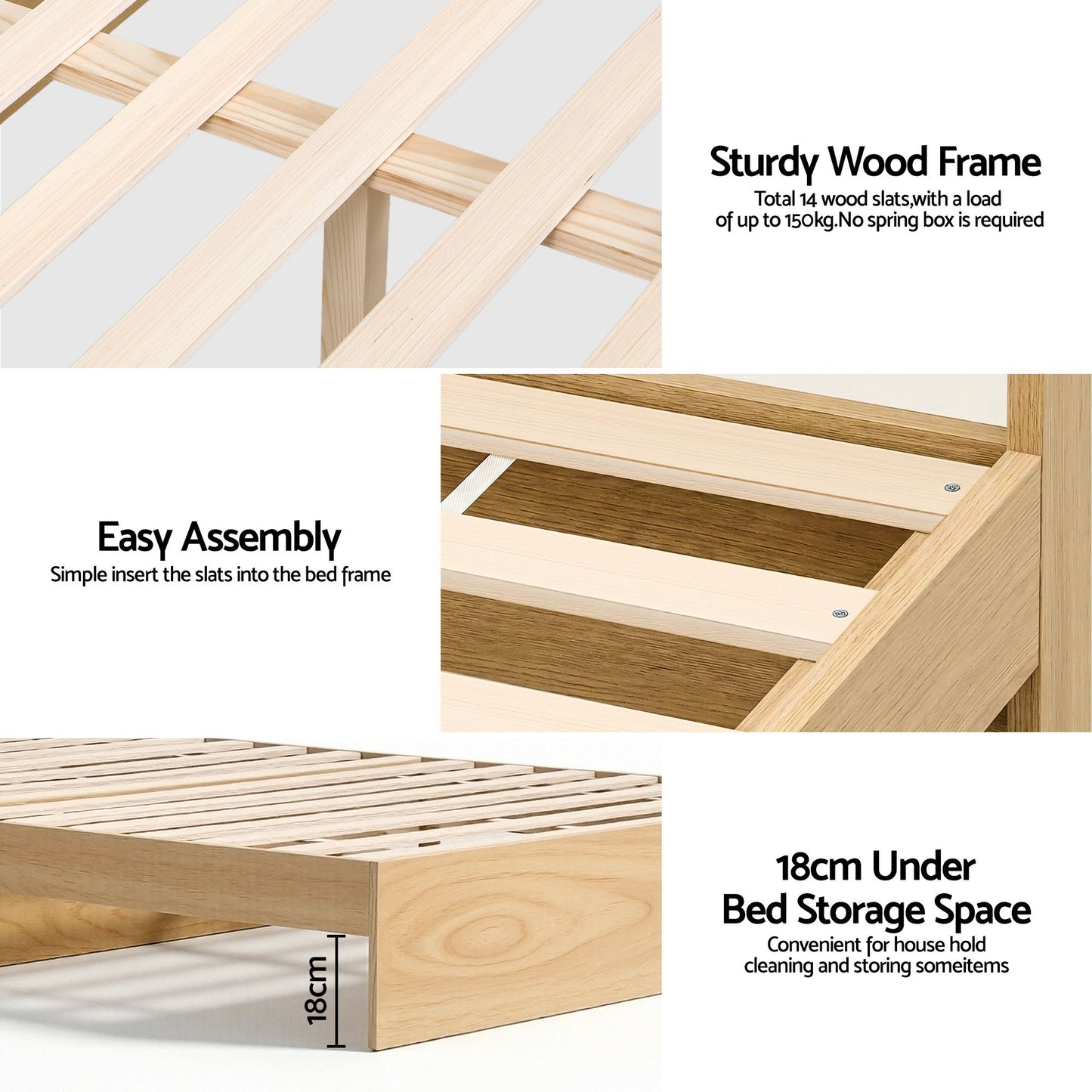 RoomSense Single Firm Mattress 26cm Bundle with Storage Bed Frame