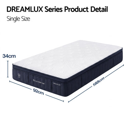 RoomSense 34cm Medium Firm Pocket Spring Mattress | Single