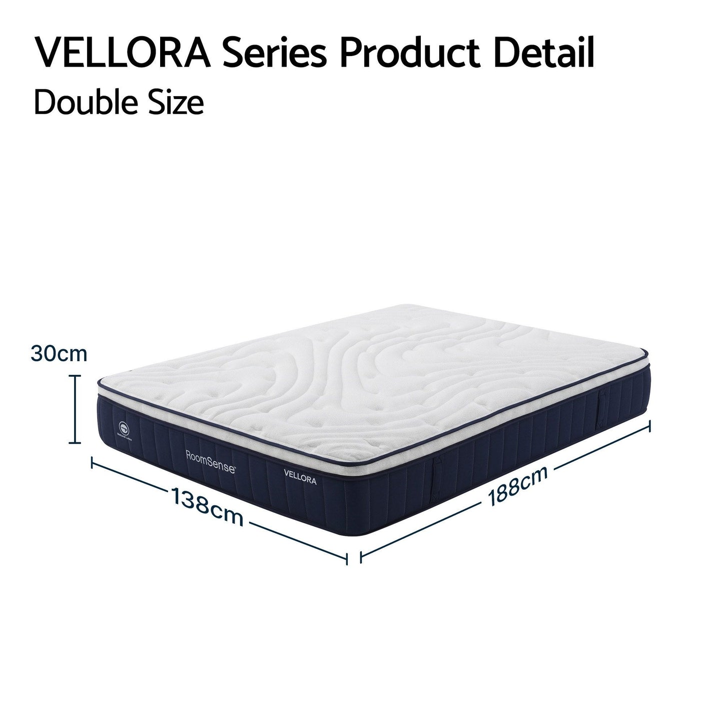 RoomSense 30cm Medium Firm Pocket Spring Mattress | Double