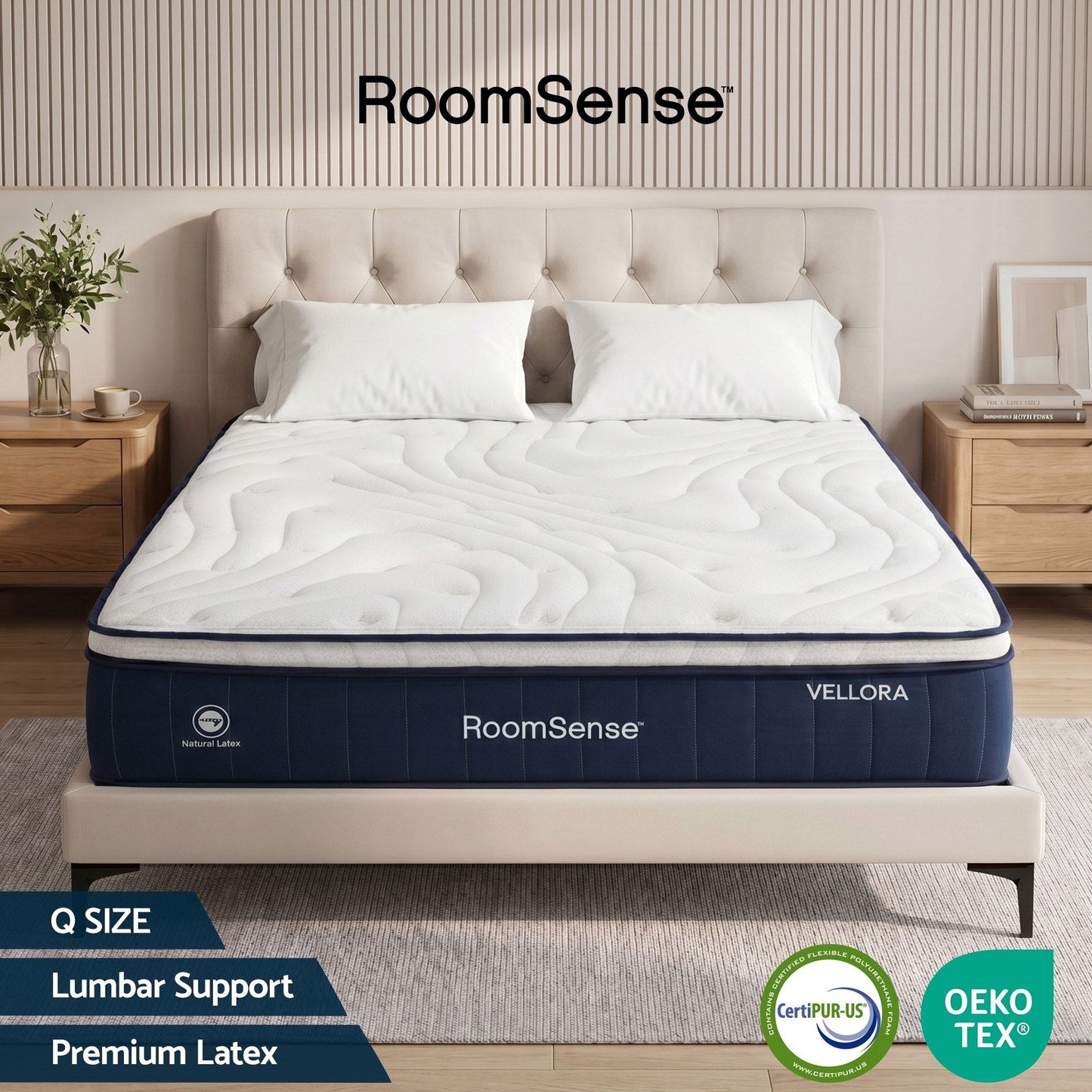 RoomSense 30cm Medium Firm Pocket Spring Mattress | Queen